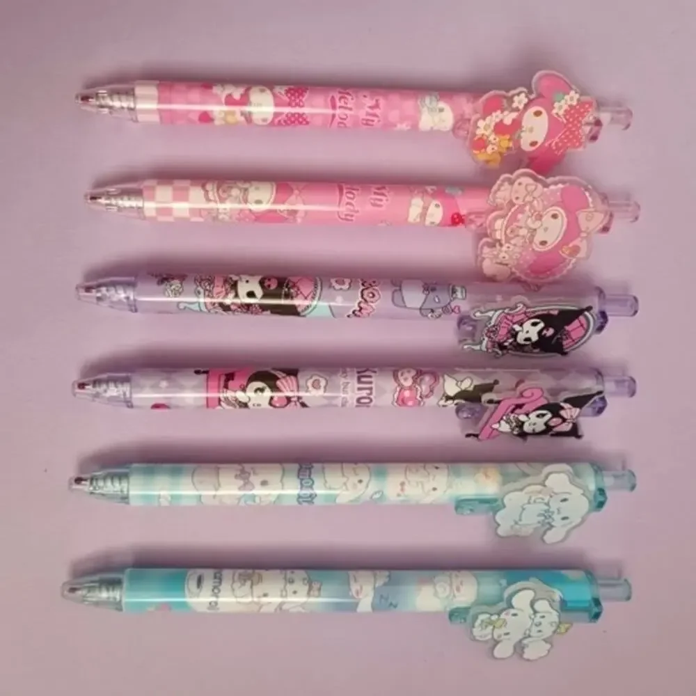 6 Sanrio Retractable Gel Ink Pens My Melody Kuromi Cinnamoroll New Set